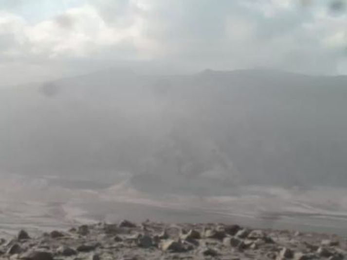Eyjafjallajökull. Frá Þórólfsfelli í morgun. Mynd/www.mila.is