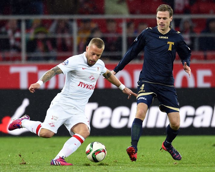 Arnór er hér í leik gegn Spartak Moskva.