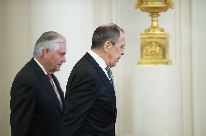 Rex Tillerson, utanríkisráðherra Bandaríkjanna og Sergei Lavrov, utanríkisráðherra Rússlands.