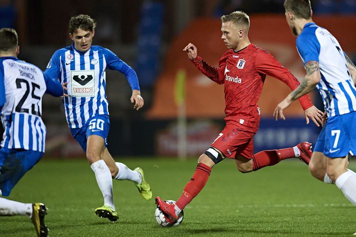 Jón Dagur Þorsteinsson gæti spilað fyrsta leikinn í Danmörku eftir kórónuveiruhléið, með AGF.