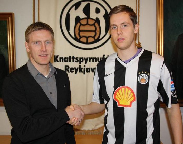 Kjartan Henry var á skotskónum fyrir KR í kvöld.