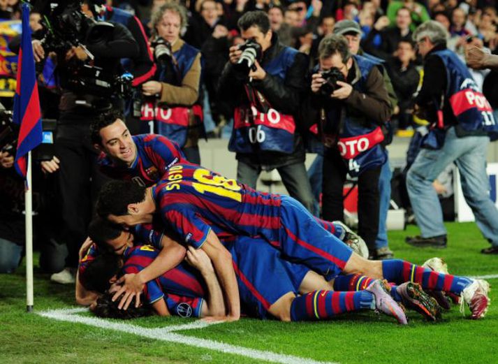 Messi skoraði fjögur mörk í kvöld.