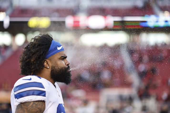 Ezekiel Elliott og félagar Dallas Cowboys eru enn á ný komnir snemma í sumarfrí eftir tap á móti San Francisco 49ers í úrslitakeppni NFL um síðustu helgi.