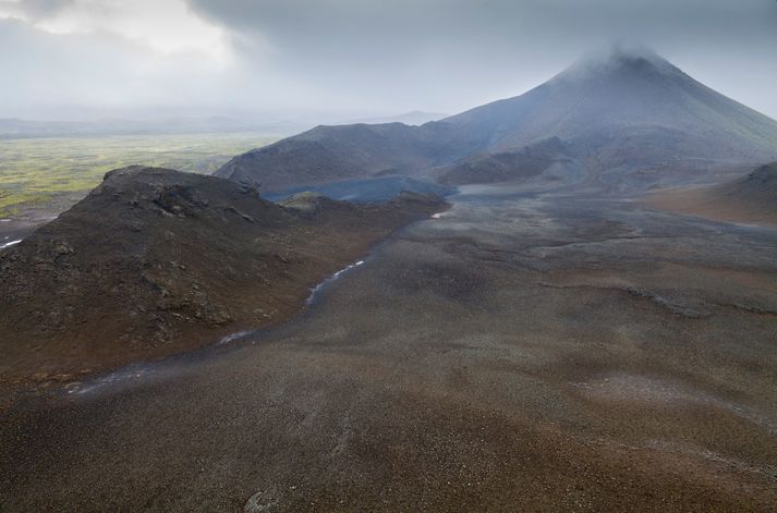 Keilir og svæðið í kring úr lofti. Þar er líklegast að byrji nú að gjósa.