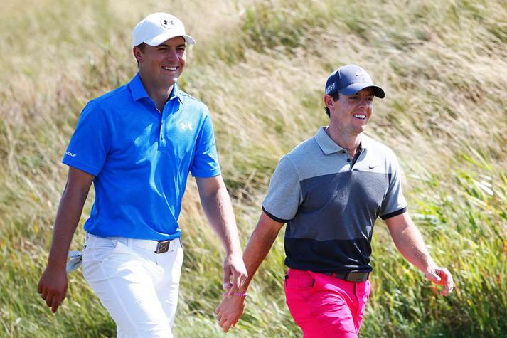 Það fór vel á með Jordan og Rory er þeir léku saman á PGA-meistaramótinu.