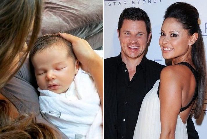 Nick og Vanessa Lachey eignuðust sitt fyrsta barn í síðasta mánuði.