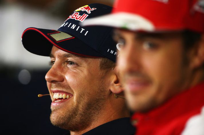 Vettel og Alonso á góðri stundu.