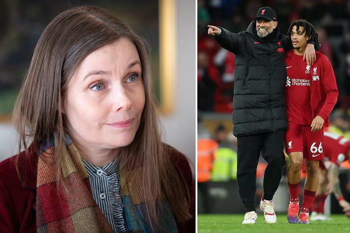 Katrín Jakobsdóttir heldur með Liverpool og er mikill aðdáandi Jürgen Klopp.