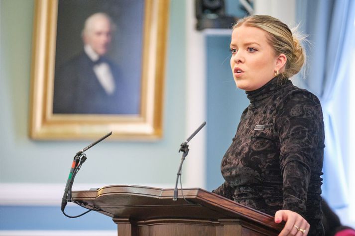 Áslaug Arna í ræðustól Alþingis.