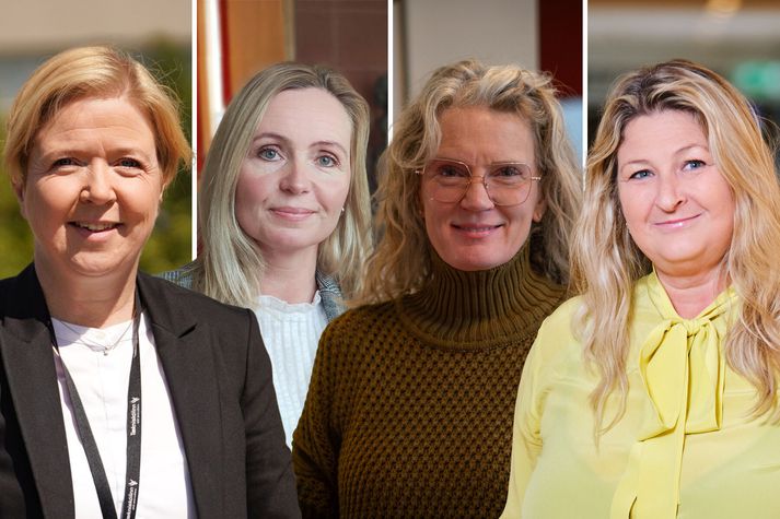 Hildur Ingvarsdóttir skólameistari Tækniskólans, Guðrún Inga Sívertsen skólastjóri Verzlunarskólans, Þórdís Jóna Sigurðardóttir, forstjóri Miðstöðvar menntunar- og skólaþjónustu og Guðríður Hrund Helgadóttir, skólameistari Menntaskólans í Kópavogi, segja það hafa verið stress að koma öllum að en það hafi gengið með samhentu átaki.