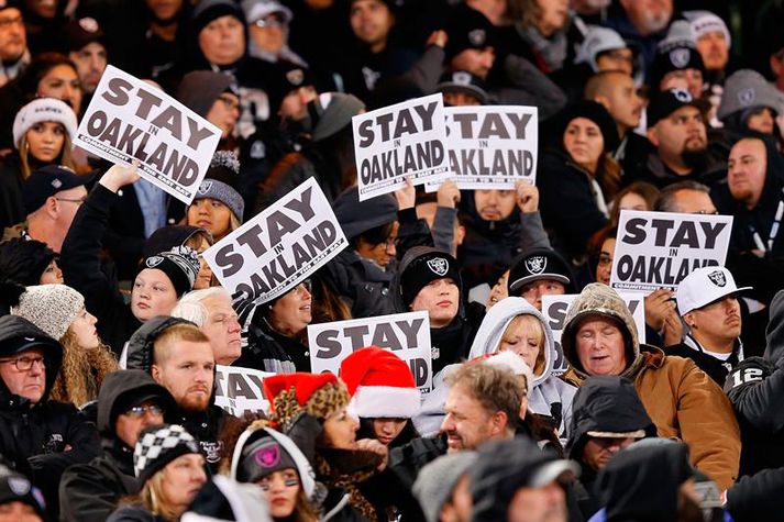 Stuðningsmenn Raiders í Oakland vilja alls ekki missa félagið úr borginni.