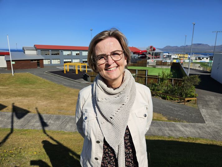  Svanborg Tryggvadóttir, grunnskólakennari, sem er ein af þeim, sem stýrir verkefninu í átthagafræði við skólann.