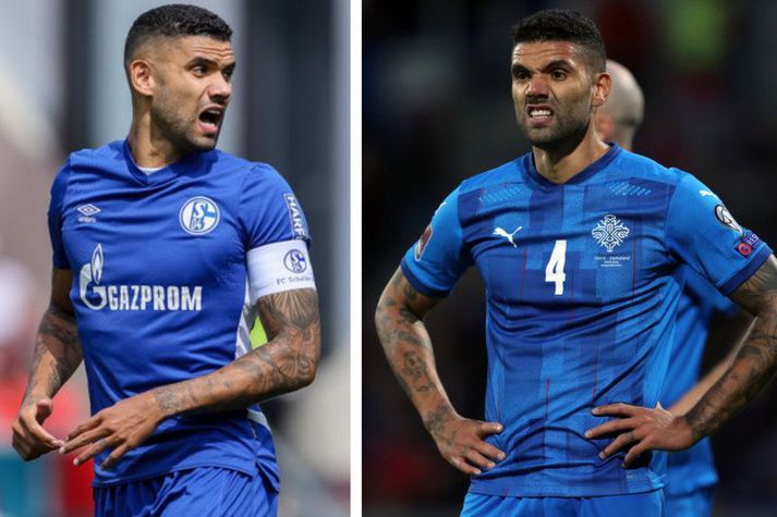 Guðlaugur Victor Pálsson hefur verið með fyrirliðabandið hjá þýska liðinu Schalke 04 en var einnig að spila mikilvægt hlutverk á miðju íslenska landsliðsins.