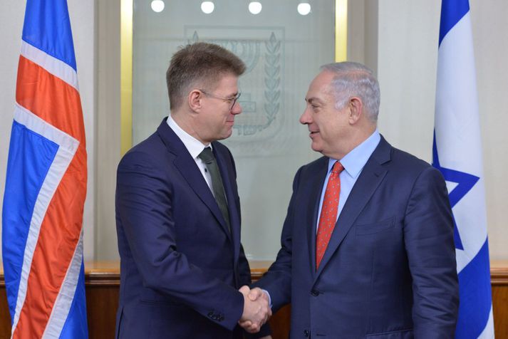 Gunnar Bragi og Benjamin Netanyahu.