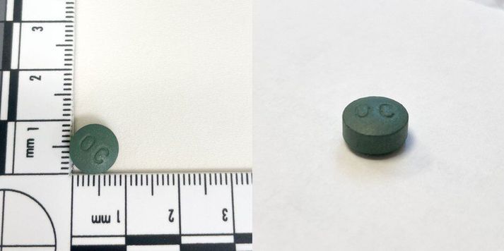 Töflurnar eru líkar Oxycontin 80 mg í útliti