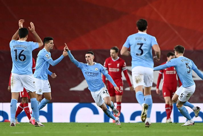 Phil Foden var að flestra mati besti maður vallarins þegar Manchester City skellti Liverpool, 1-4.