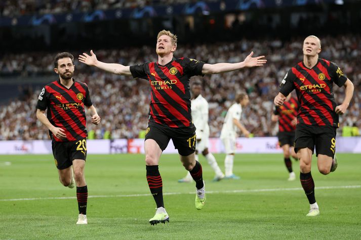 Kevin De Bruyne jafnaði metin fyrir Manchester City í kvöld.