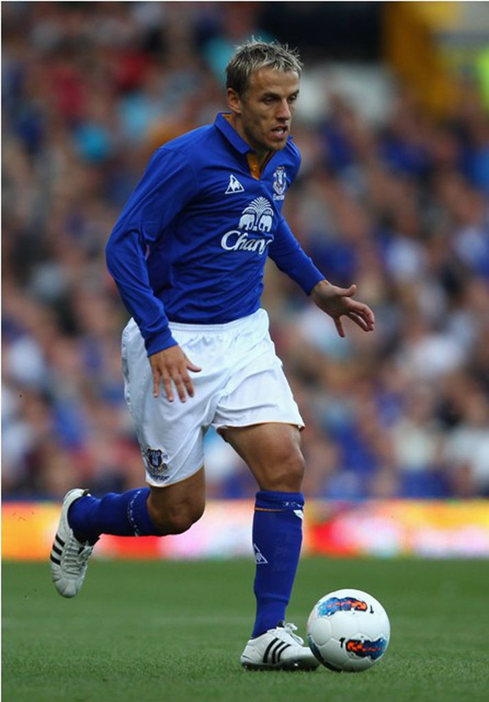 Phil Neville í leik með Everton.