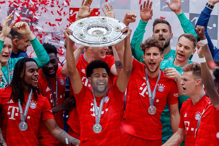 Gnabry varð tvöfaldur meistari með Bayern München í vor.