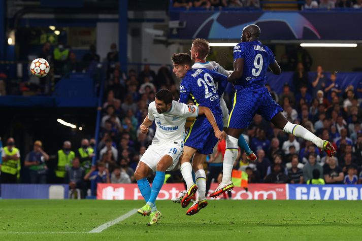 Romelu Lukaku tryggði Chelsea stigin þrjú í kvöld.