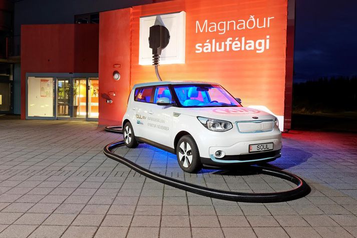 Stærsta rafmagnsinnstunga landsins er fyrir Kia Soul EV rafmagnsbílinn.