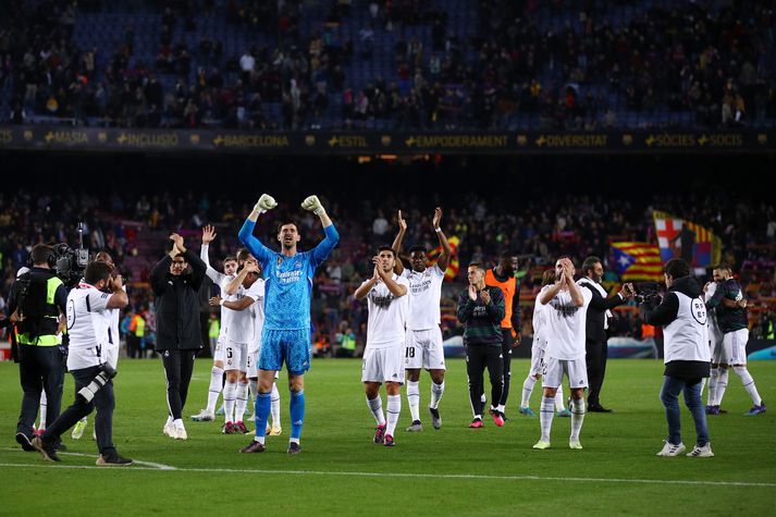 Leikmenn Real Madrid voru að vonum kampakátir að leik loknum í kvöld. 