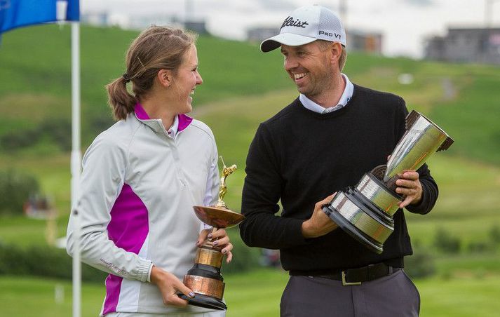 Birgir Leifur Hafþórsson og Ólafía Þórunn Kristinsdóttir urðu Íslandsmeistarar í golfi þegar mótið fór síðast fram á Akureyri.