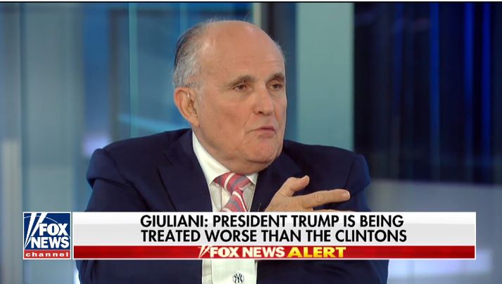 Rudy Giuliani fór um víðan völl í viðtalinu við Sean Hannity í gærkvöldi.
