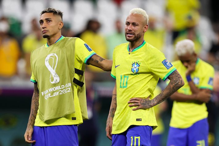Raphinha og Neymar spiluðu saman með brasilíska landsliðinu á HM 2022.