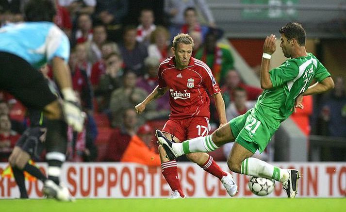 craig bellamy Skoraði dýrmætt mark fyrir Liverpool í gær.