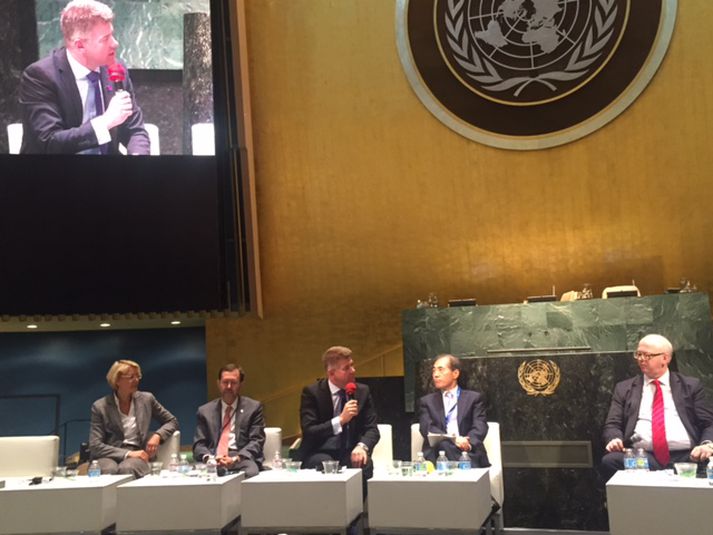 Gunnar Bragi fyrr í dag.