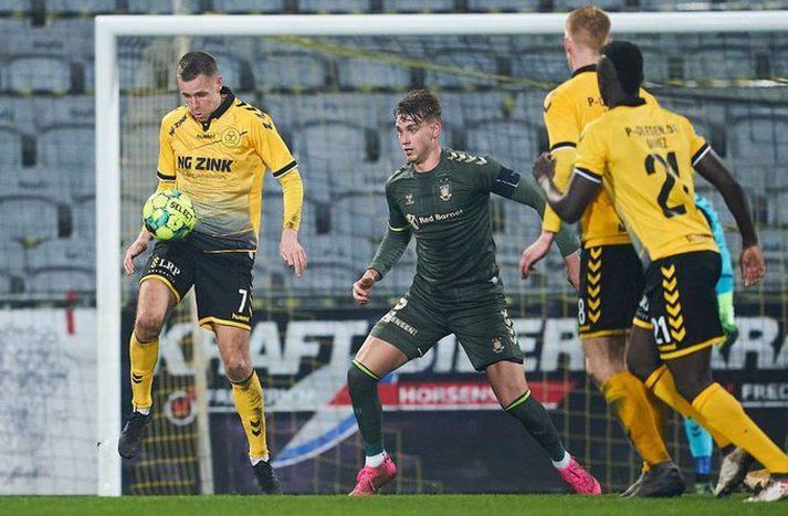 Kjartan Henry Finnbogason í síðasta leiknum gegn Bröndby fyrir jólafrí.