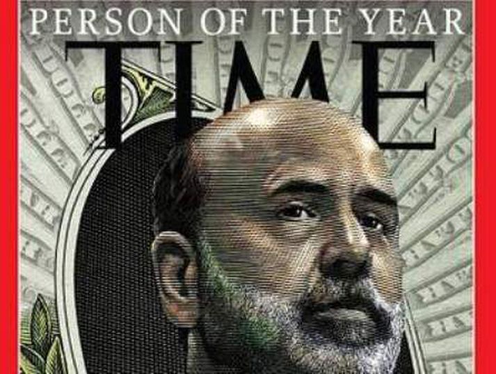 Forsíða time Ben Bernanke seðlabankastjóri þykir hafa siglt bandarísku þjóðarskútunni hægt en örugglega í gegnum fjármálakreppuna. Fréttablaðið/AP