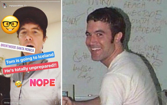 Tom var alltaf með þessa mynd (t.h.) á MySpace-reikningnum sínum, og er reyndar líka á Facebook, en til vinstri er mynd sem hann setti á Instagram þegar hann kom til Íslands fyrr í sumar.