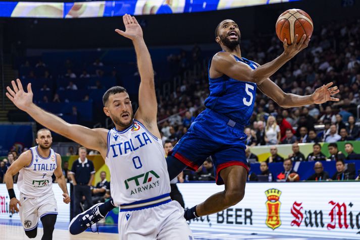 Mikal Bridges var stigahæstur á vellinum þegar Bandaríkin lögðu Ítalíu að velli á HM karla í körfubolta.