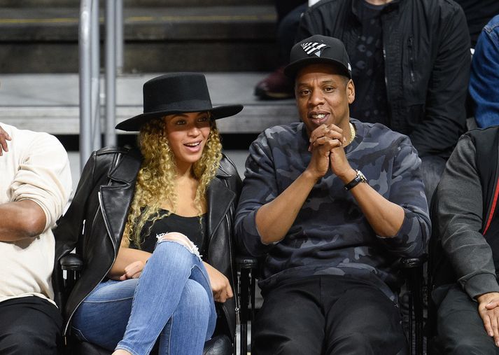 Beyoncé og Jay Z á góðri stundu.