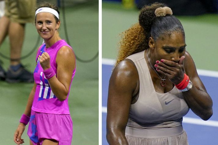 Victoria Azarenka og Serena Williams voru báðar að keppast við að vinna fyrsta risatitil sinn sem mæður.