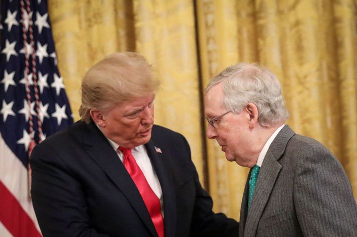 Trump og McConnell þegar allt lék í lyndi á milli þeirra í forsetatíð þess fyrrnefnda.