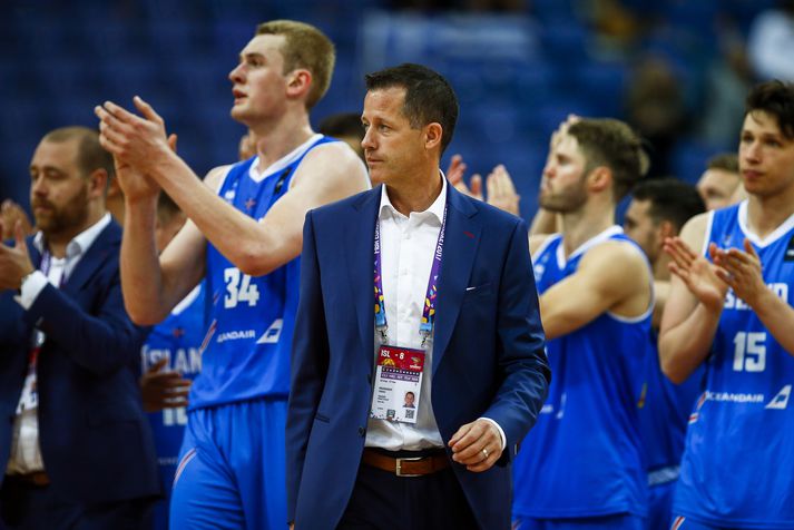 Craig Pedersen með íslenska liðinu á Eurobasket í fyrra