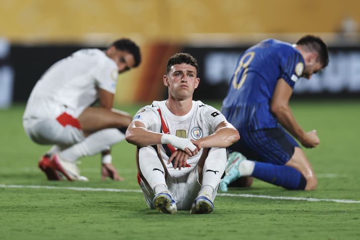 Phil Foden jafnaði fyrir City í uppbótartíma en þurfti að sætta sig við tap. 