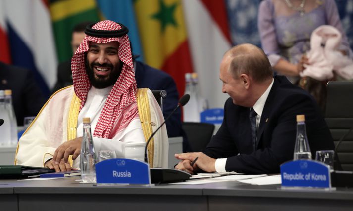 Mohammed bin Salman og Vladímír Pútín eru líklegast  tveir umdeildustu gestir G20-fundarins.