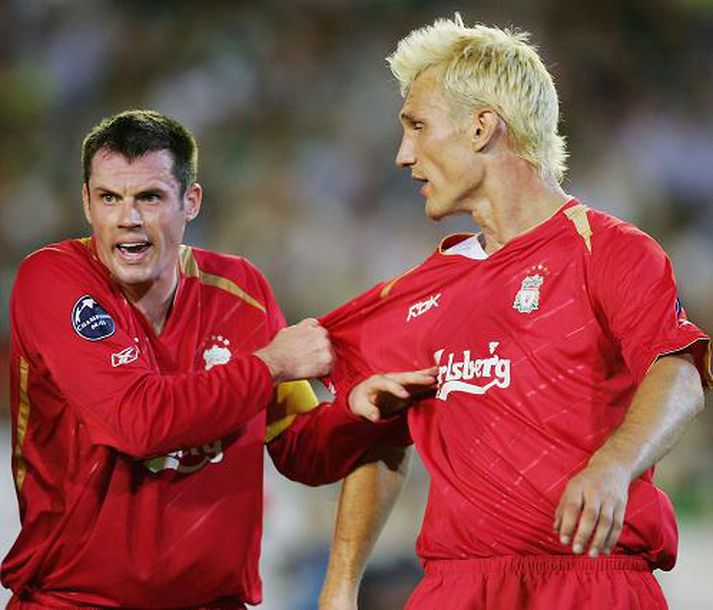 Varnarmennirnir Carragher og Hyypia.