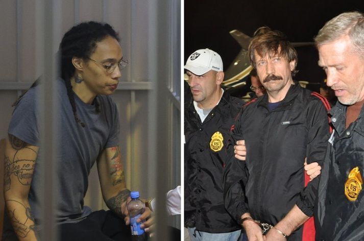 Brittney Griner var dæmd í níu ára fangelsi fyrir að vera með lítilvægt magn af hassolíu í fórum sínum. Viktor Bout var dæmdur í 25 ára fangelsi fyrir umfangsmikla vopnasölu í tvo áratugi.