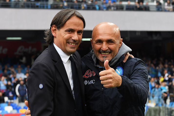Simone Inzaghi og Luciano Spalletti á góðri stundu þegar sá síðarnefndi var enn þjálfari Napoli.