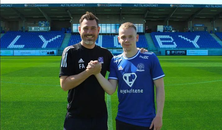 Freyr Alexandersson er þjálfari Lyngby. Sævar Atli Magnússon tryggði liðinu stig í dag.