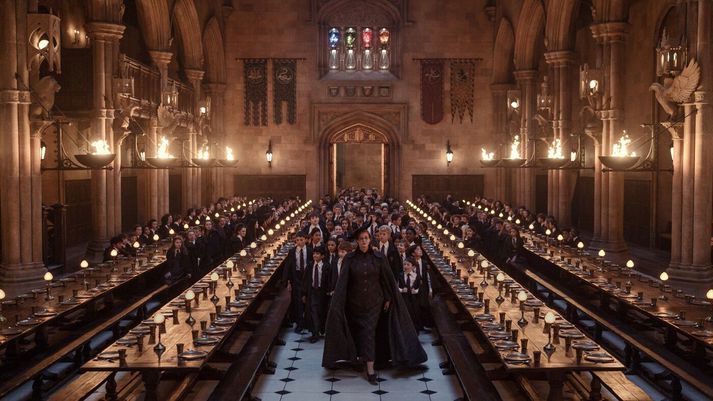 Harry og félagar í Hogwarts.
