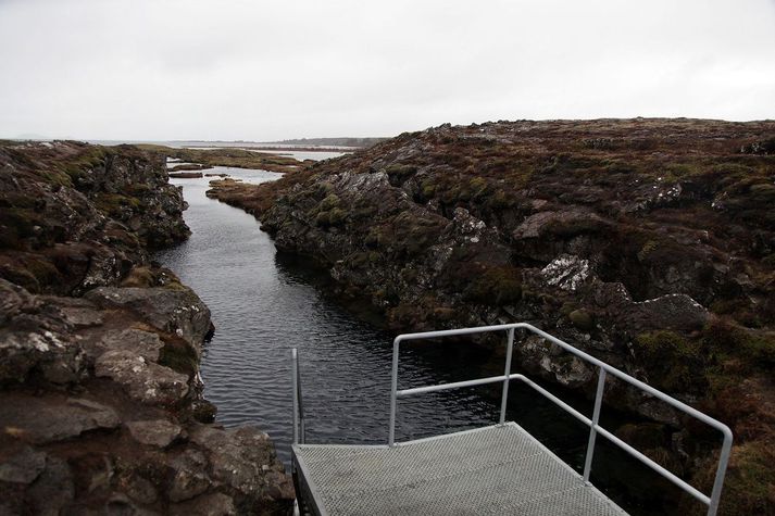 Maðurinn var í átta manna hópi þegar slysið varð.