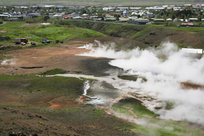 Mikill jarðhiti er í Hveragerði