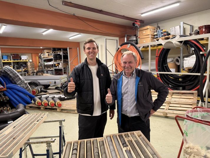 Haraldur Pálsson, framkvæmdastjóri Eyjaganga ehf. og Eivind Grøv.