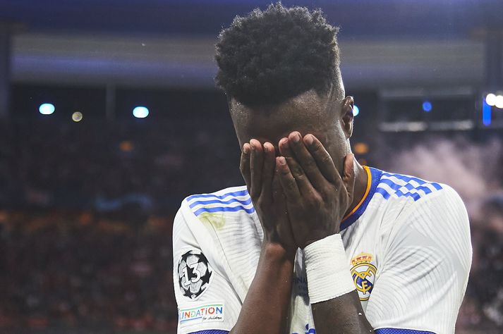 Vinicius Jr og félagar í Real Madrid kenna dómgæslunni um það að liðið er ekki að ná þeim árangri sem búist var við þar á bæ.